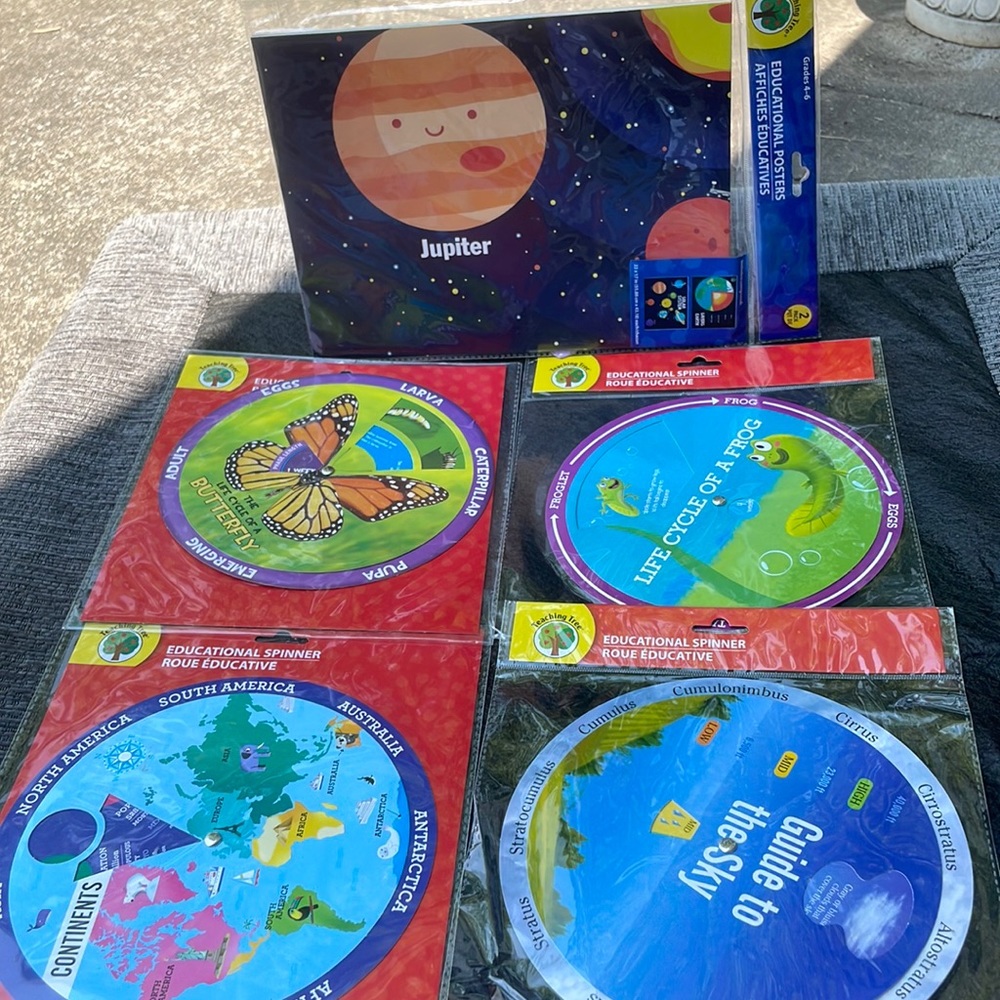 Teaching Tree- 4 educational spinners&2 educational posters / BRAND NEW 🍎🍎🍎🍎